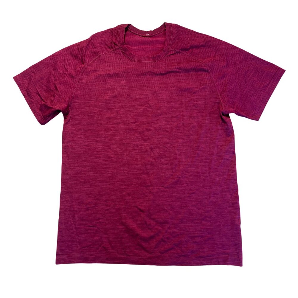 Lululemon Metal Vent Tech Short Sleeve Tee L large red purple burgundy t-shirt